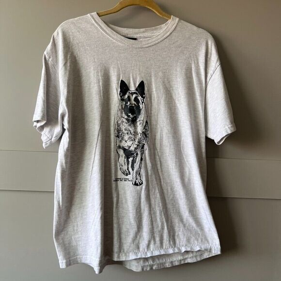 Hanes Other - German Shepard Dog Puppy Graphic Tee TShirt Adult Medium Gray Unisex Vintage 90s